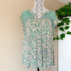 Daniel Rainn, Shirt Sleeve, Green Floral, Size XL